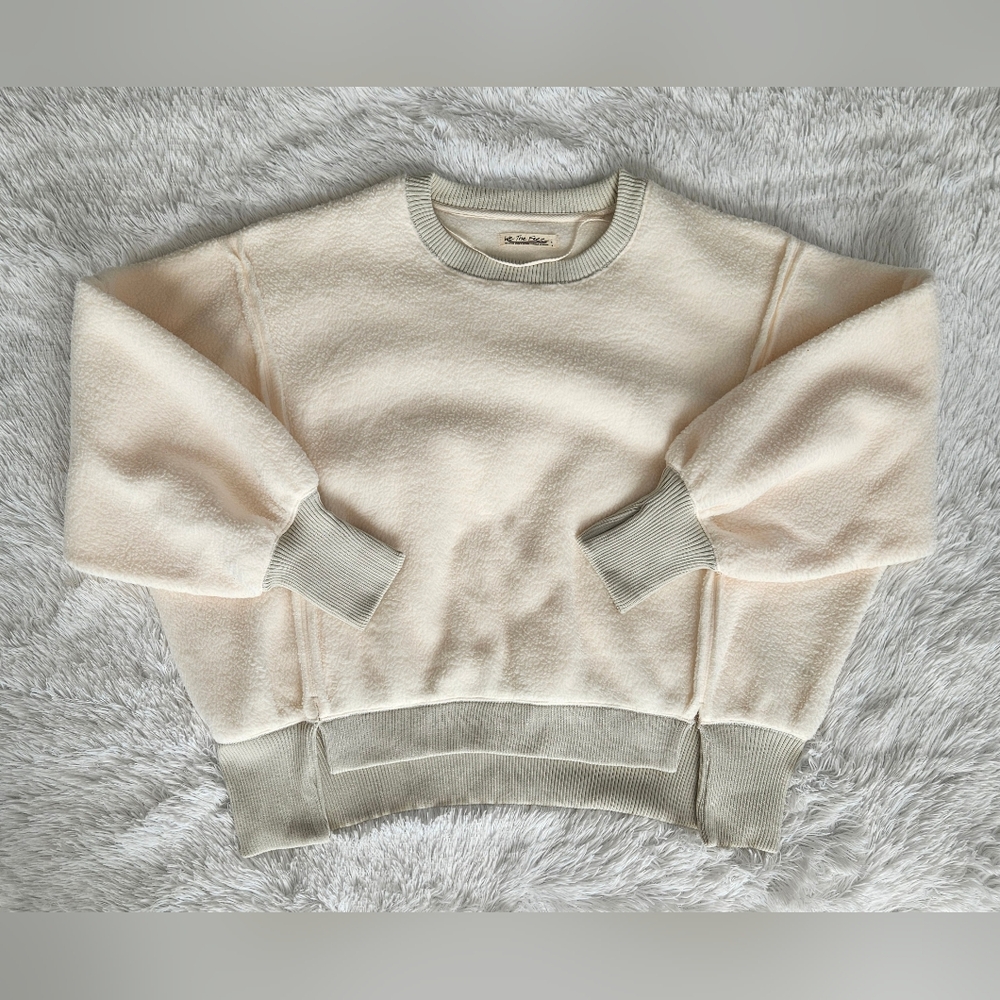 Free People We The Free Cozy Camden Sweatshirt Vanilla Ice Cream - Picture 3 of 12